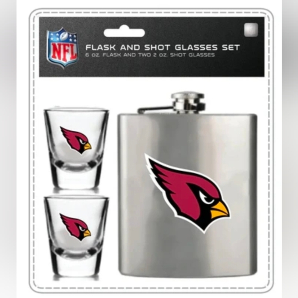 Arizona Cardinals Flask and Shot Glass Set